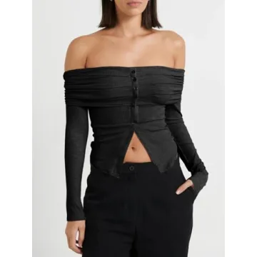 Cicy Bell Off The Shoulder Top Stylish Long Sleeve Shirt