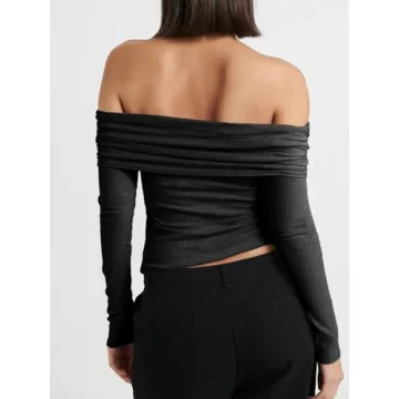 Cicy Bell Off The Shoulder Top Stylish Long Sleeve Shirt