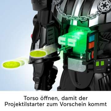 Fisher-Price Imaginext Star Wars Darth Vader Bot 2+ Ft Tall Toy, Lights Sounds & Stormtrooper Metal Character Key for Kids Ages 3+ Years