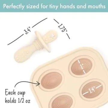 PrimaStella Silicone Petite Pops - Baby Popsicle Mold - BPA Free - Dishwasher Safe - 4 months+ (Oat Teether Pops)