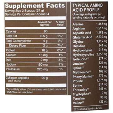 Vital Protein Collagen Peptides, Pasture Raised, Grass Fed, Paleo Friendly, Gluten / Zero Sugar Dairy Free, Chocolate, 32.56 Oz