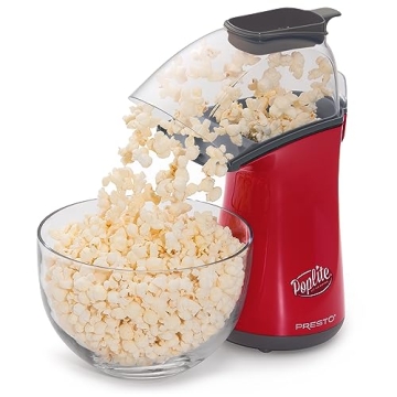 Presto Poplite Hot Air Popcorn Popper, 18 Cups in Red