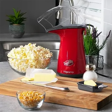 Presto Poplite Hot Air Popcorn Popper, 18 Cups in Red