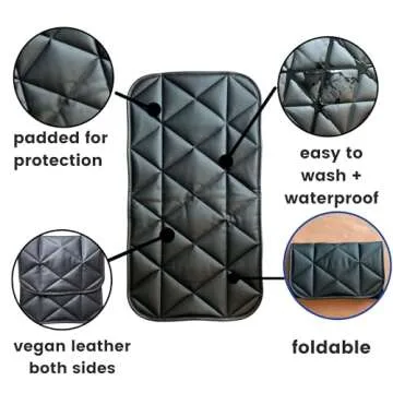 Quilted Padded Vegan Leather Floor Mat Diaper Changing Pad Mat | Play mat Baby Toddler Infant by Uni...