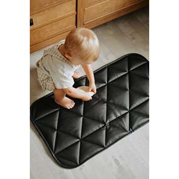 Stylish Vegan Leather Diaper Changing Mat for Babies