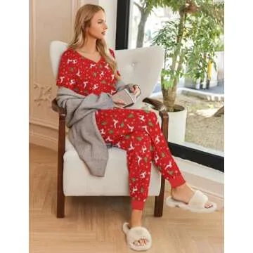Ekouaer Women's 2-Piece Lounge Pajamas Set - Soft & Stylish