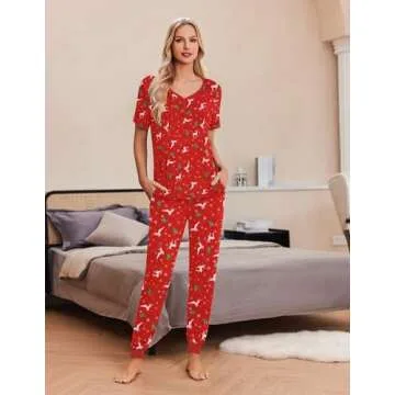 Ekouaer Women's 2-Piece Lounge Pajamas Set - Soft & Stylish