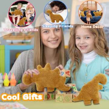 Isaacalyx 3 Pack Dino Nugget Pillow, Funny Gifts for Birthday Gifts, Dinosaur Theme Party Decoration...