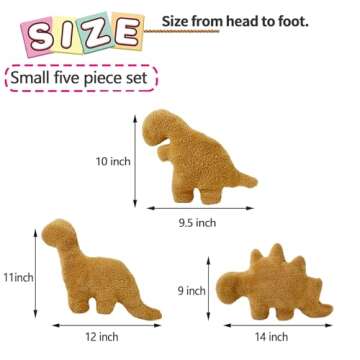 Isaacalyx 3 Pack Dino Nugget Pillow, Funny Gifts for Birthday Gifts, Dinosaur Theme Party Decorations (3 Packs Dino)