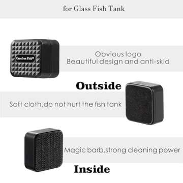 Carefree Fish Aquarium Mini Magnetic Cleaner for Glass Fish Tank Tiny Magnet Brush Algae Scrapers (N...