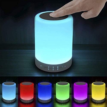 ElecStars Touch Bedside Lamp with Dimmable Colors & Speaker