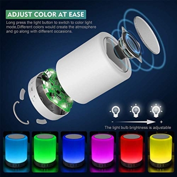 ElecStars Touch Bedside Lamp with Dimmable Colors & Speaker