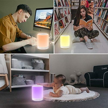 ElecStars Touch Bedside Lamp with Dimmable Colors & Speaker