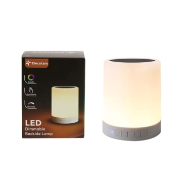 ElecStars Touch Bedside Lamp with Dimmable Colors & Speaker