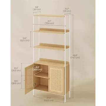 VASAGLE 6-Tier Bookcase with Boho Charm and Style