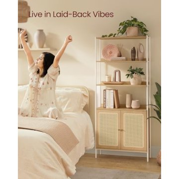 VASAGLE 6-Tier Bookcase with Boho Charm and Style