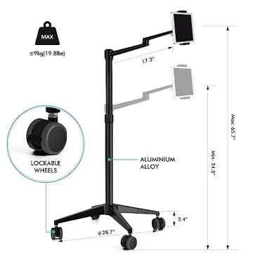 Viozon Selfie Live Floor Stand Set 5-in-1 10" LED Ring Light Microphone Mount moveable Compatible with 12-17" laptop/7-13 Tablet/3.5-6.7" Phone/Digital Camera SLR&DSLR Online Meeting Recording