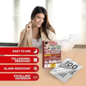 XFasten Self-Adhesive Laminating Sheets - 100 Pack