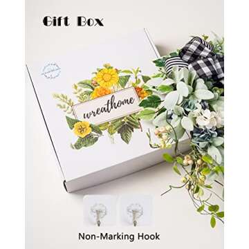 20in WREATHOME Year Round Lambs Ear Front Door Wreath