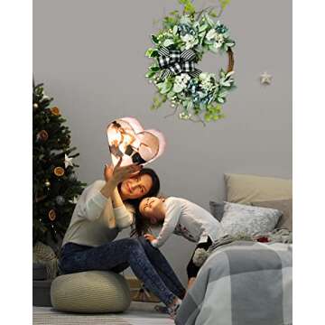 20in WREATHOME Year Round Lambs Ear Front Door Wreath