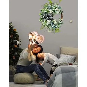 20in WREATHOME Year Round Lambs Ear Front Door Wreath