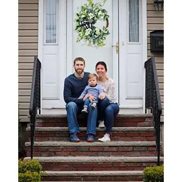 20in WREATHOME Year Round Lambs Ear Front Door Wreath