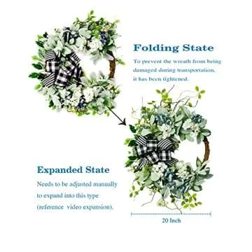 20in WREATHOME Year Round Lambs Ear Front Door Wreath