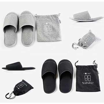 Comfysail Foldable Portable Washable Slippers for Spa and Travel
