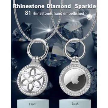 DEERLET Airtag Necklace for Kids,Girls,Adults,Metal Badge Airtag Necklace,Airtag Watch Necklace,29in Adjustable Alloy Necklace with Airtag Holder for Apple Air Tag