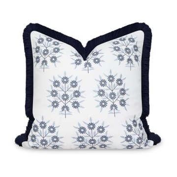 Hofdeco Premium Coastal Patio Throw Pillow Cover - 20x20 Water Resistant