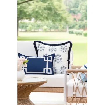 Coastal Embroidered Throw Pillow Cover, 20x20 Size