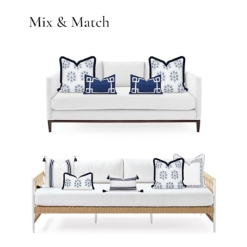 Coastal Embroidered Throw Pillow Cover, 20x20 Size