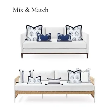 Coastal Embroidered Throw Pillow Cover, 20x20 Size