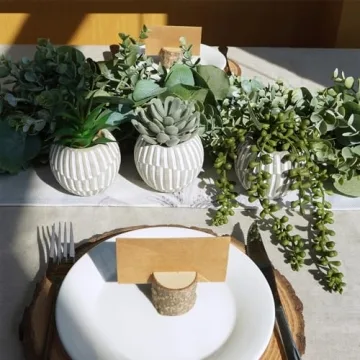 Winlyn 3 Pack of Realistic Artificial Succulents