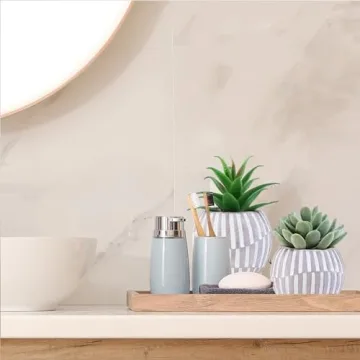 Winlyn 3 Pack of Realistic Artificial Succulents