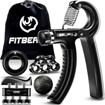 FitBeast 5 Pack Grip Strengthener Kit - Adjustable Resistance Hand Grips