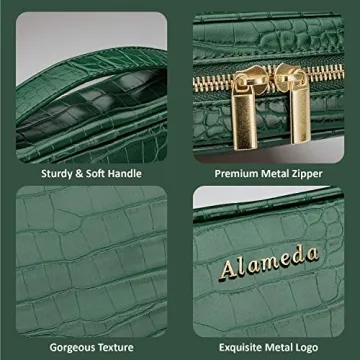 Alameda Crocodile Grain Leather Jewelry Organizer - Travel in Style
