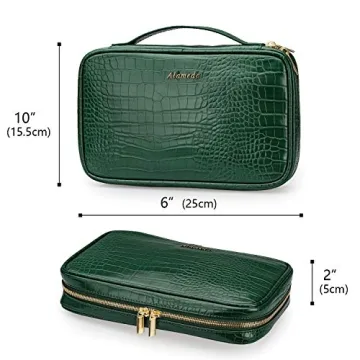 Alameda Crocodile Grain Leather Jewelry Organizer - Travel in Style