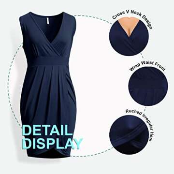 Plus Size Deep V-Neck Bodycon Dress for Women