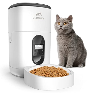 Eccomas Automatic Feeder for Cats - 4L Pet Food Dispenser with Voice Recorder