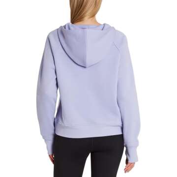 Danskin Women's Mixed Rib Cozy Half Zip Hoodie - Classic Style and Comfort