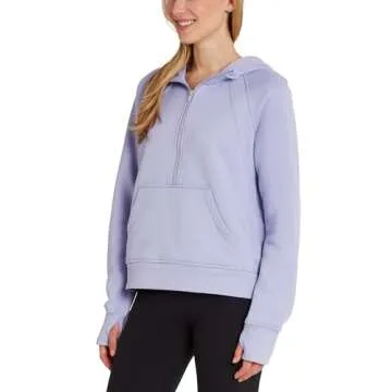 Danskin Women's Cozy Half Zip Hoodie for Leisurely Comfort