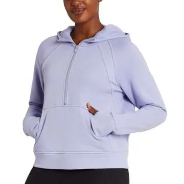 Danskin Women's Cozy Half Zip Hoodie for Leisurely Comfort