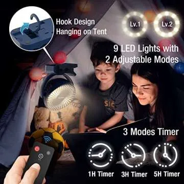 Portable Clip on Fan with 65 Hours Cooling Power