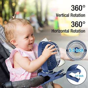 Portable Clip on Fan with 65 Hours Cooling Power