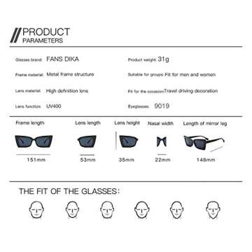 MRJHS Vintage Sunglasses for Women Cat Eye Sunglasses Retro Square Frame Eyewear UV400 Protection Fashion(Pink)