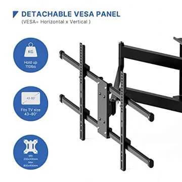 Slim Long Arm TV Wall Mount for 43-80 Inch TVs