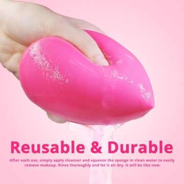BEAKEY Large, Mini and Standard Makeup Sponges Trio Set with Soft and Bouncy Touch, Beauty Sponges Blender in Rose Pink for Powder, Cream and Liquid Blending