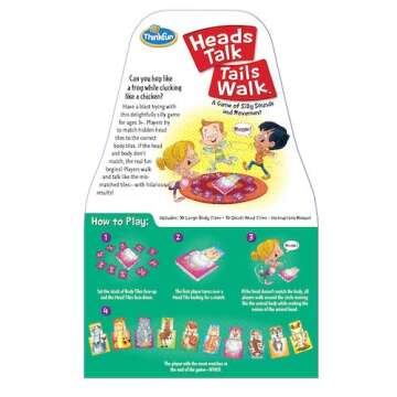 Think Fun Heads Talk Tails Walk Preschool Toy and Game for Boys and Girls Age 3 and Up - A Silly Game of Sounds and Movement,Multi,44001860