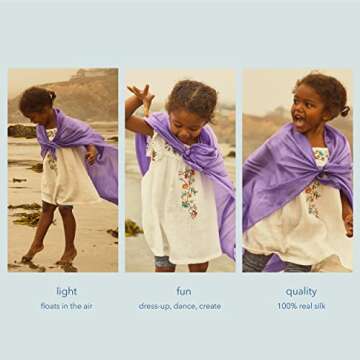 Sarah's Silks Purple Playsilk - 100% Silk, Montessori and Waldorf Toys, Bright Colored Play Scarves for Toddlers to use for Pretend Play